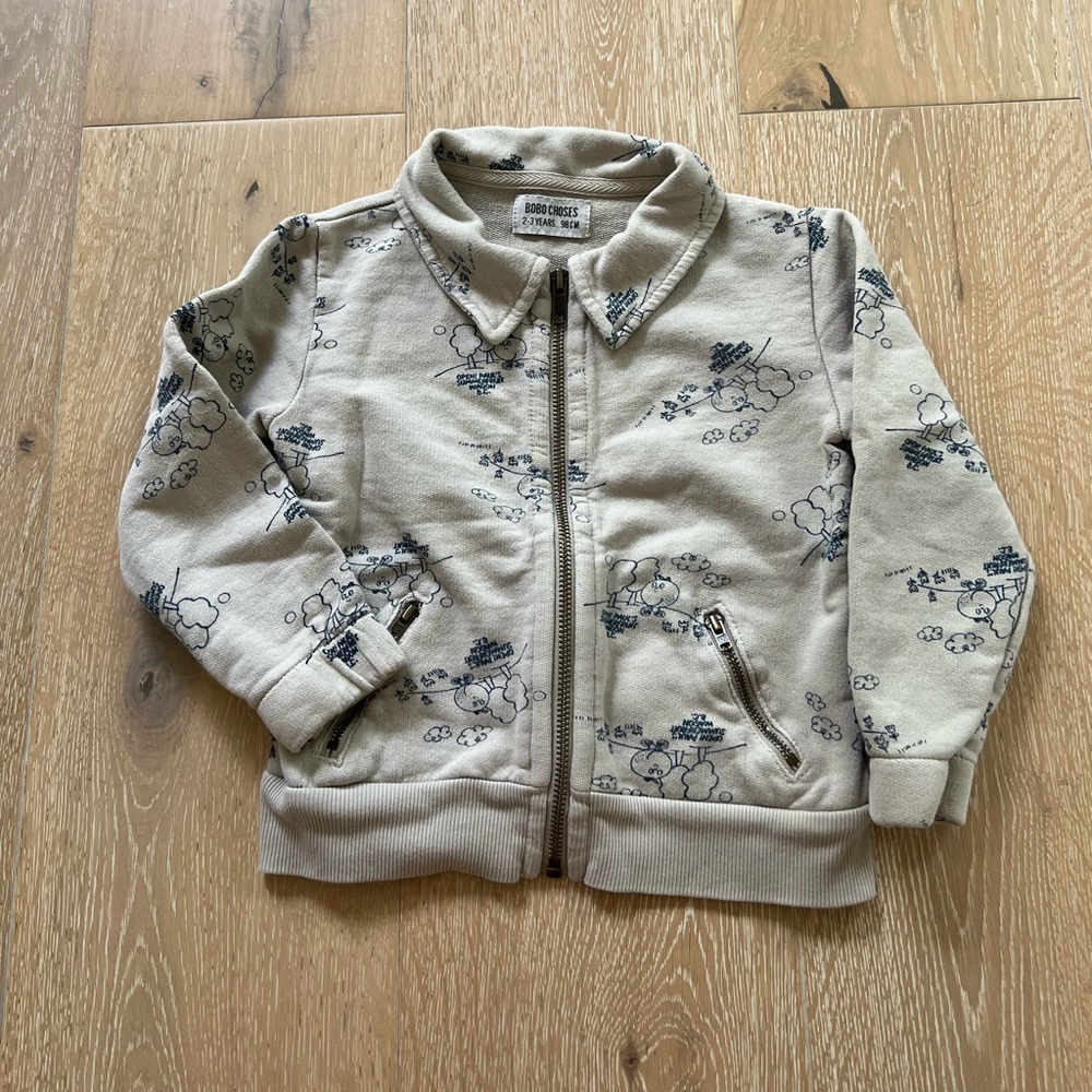 Bobo Choses Zip-Up Sweatshirt Size 2-3